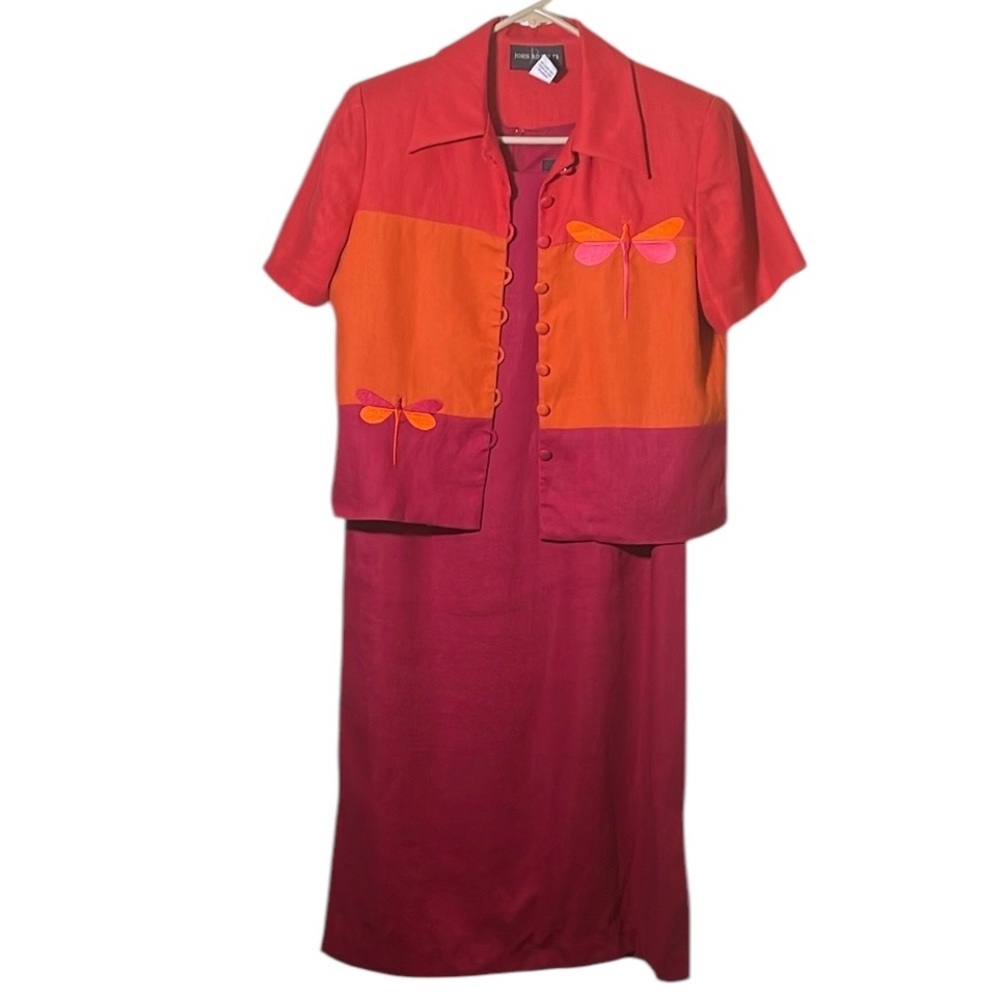 John Roberts Red Orange And Pink Full Dress Suit